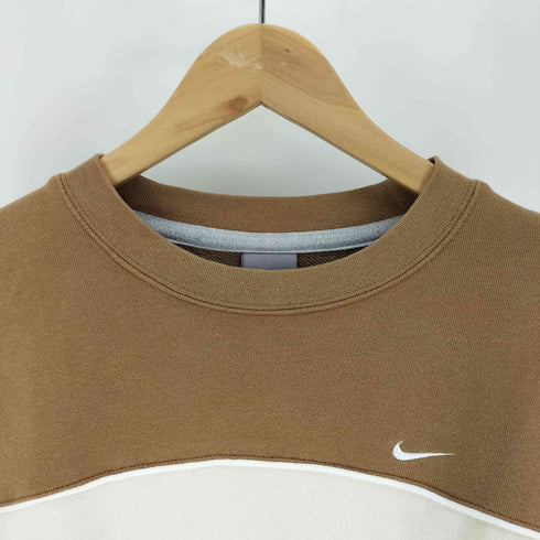 ナイキ NIKE 00S グレータグ スウッシュ 刺繍 ツートン クルーネック スウェット メンズ import:M