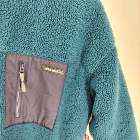 ニコアンド niko and... 19AW 配色 ワイド ボア ブルゾン フリース ジャケット メンズ import:M