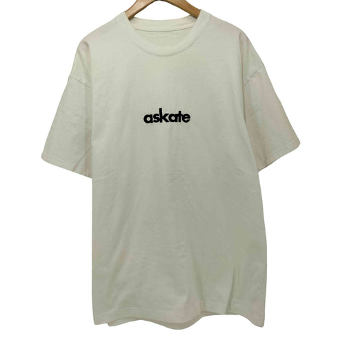 askate ヘヴィーウエイトTシャツ フロント刺繍半袖Tシャツ メンズ L
