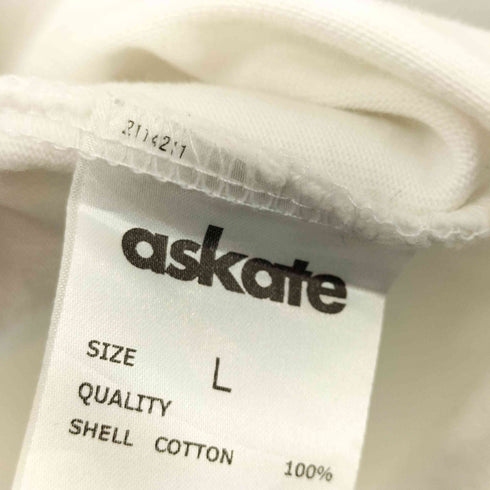 askate ヘヴィーウエイトTシャツ フロント刺繍半袖Tシャツ メンズ L