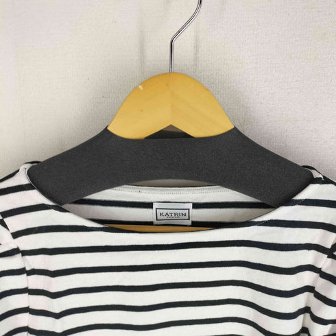 KATORIN ボーダー柄 L/S TEE ロングスリーブ ショルダーギャザー レディース FREE