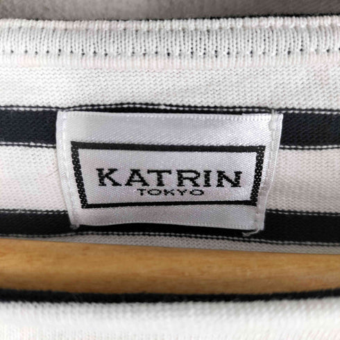 KATORIN ボーダー柄 L/S TEE ロングスリーブ ショルダーギャザー レディース FREE