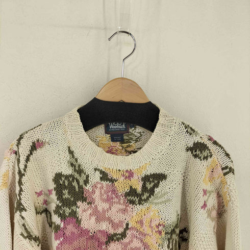 ウールリッチ WOOLRICH ラミーコットン フラワー クルーネックニット メンズ import:S