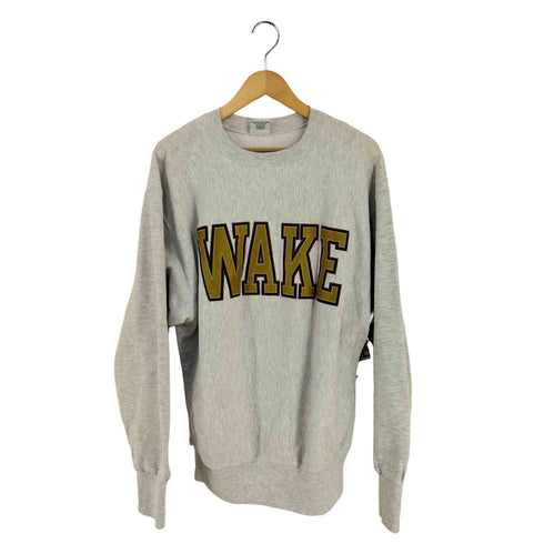 ザコットンエクスチェンジ THE COTTON EXCHANGE USA製 WAKEワッペン サイドパネル クルーネックスウェット メンズ import:XL