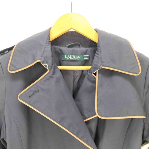 ローレンラルフローレン LAUREN RALPH LAUREN レザーパイピングトレンチコート レディース import:S