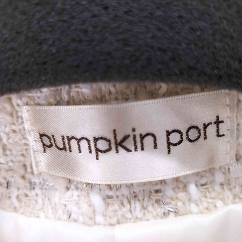 PUMPKIN PORT ガーリーフリンジ ツイードジャケット パールボタン ラメ レディース JPN:1