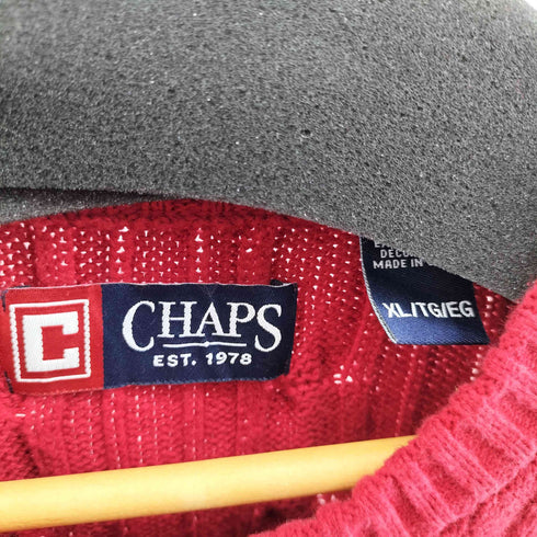 チャップス CHAPS ロゴ刺繍 クルーネックコットンニット メンズ import:XL