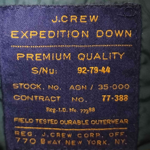 ジェイクルー J.CREW EXPEDITION DOWN ダブルジップ ダウンジャケット メンズ import:L