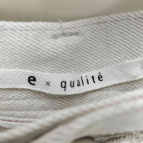 カリテ qualite コットンリネンワイドストレートデニム レディース 40