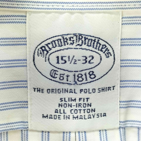 ブルックスブラザーズ BROOKS BROTHERS マレーシア製 ボタンダウンストライプドレスシャツ メンズ 151/2-32