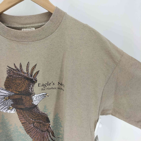 PRAIRIE MOUNTAIN 90S USA製 Eagles Nest シングルステッチ バード アニマル プリント S/S Tシャツ メンズ import:XL