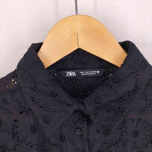 ザラ ZARA クロシェ ロングスリーブシャツ レディース import:S