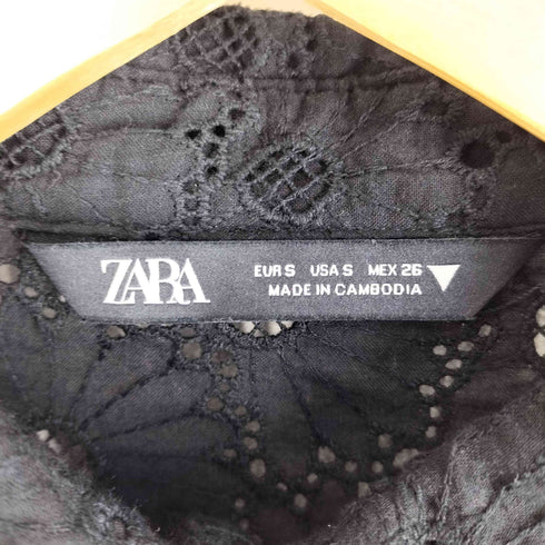 ザラ ZARA クロシェ ロングスリーブシャツ レディース import:S