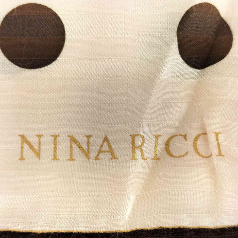 ニナリッチ NINA RICCI 総柄 花柄 ハンカチ シルクコットン レディース