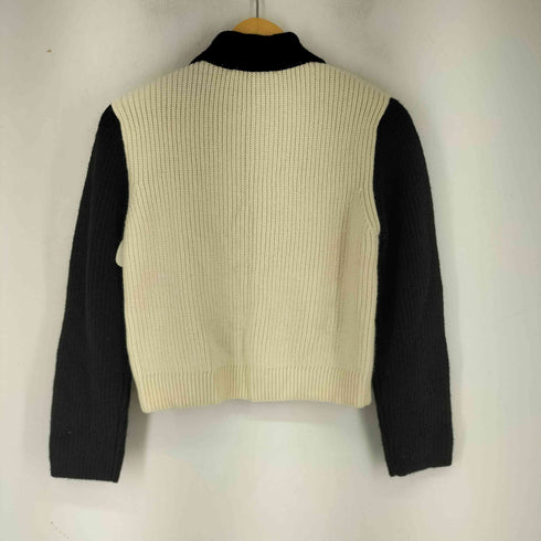 ザラ ZARA コントラスト アクリル ニット カーディガン レディース M