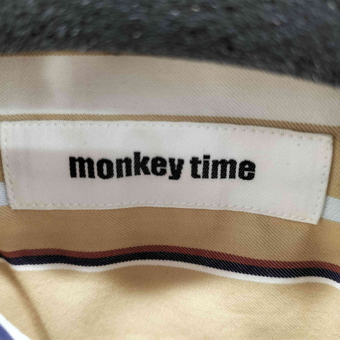 モンキータイム MONKEY TIME SATIN STRIPE CROPPED REG クロップドシャツ レディース JPN:S