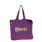 MERCI Cotton Tote Bag Grand PURPLEECRU レディース