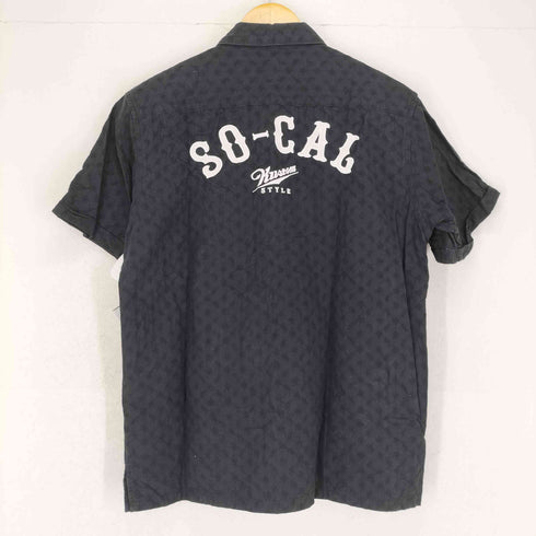 カスタムスタイル KUSTOMSTYLE 両面ロゴ刺繍開襟S/S シャツ メンズ JPN:L