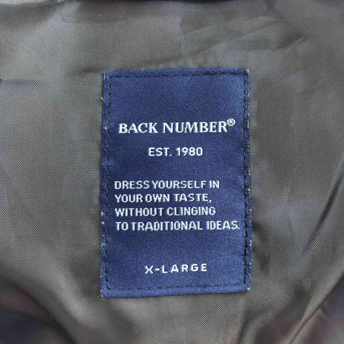 バックナンバー BACK NUMBER スウェードライク ジップアップジャケット メンズ JPN:XL