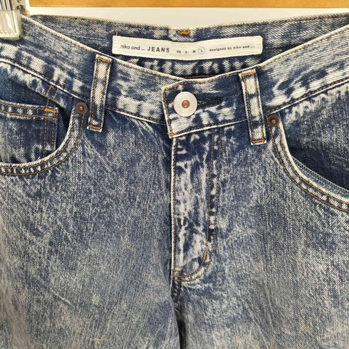 ニコアンド niko and... SUPERBAGGY ケミカルウォッシュ ワイド バギー フレア デニムパンツ レディース JPN:L