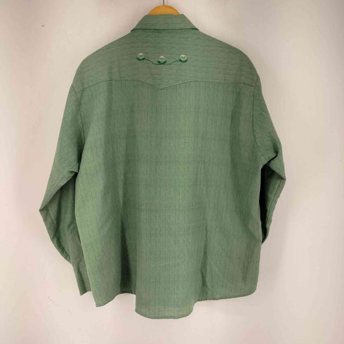 70S 絣 花刺繍 L/S ウエスタンシャツ メンズ
