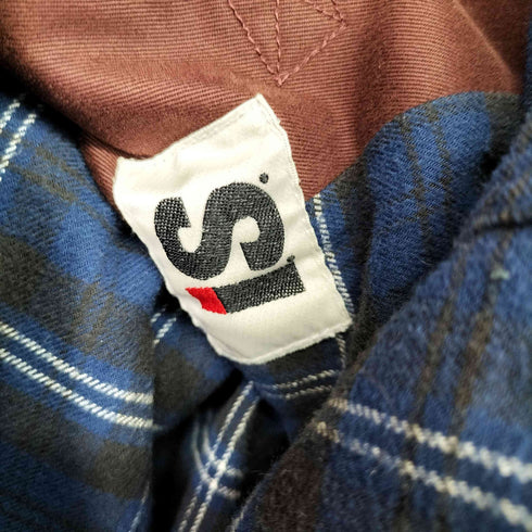 アイエスイッセイミヤケ I.S. ISSEY MIYAKE 裏地チェック ベルトデザインモールスキンジャケット メンズ JPN:M
