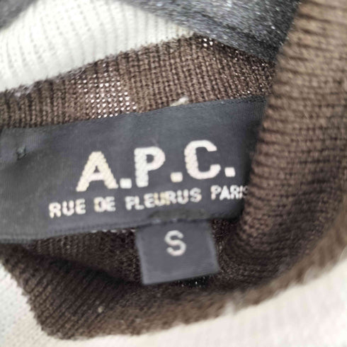 アーペーセー A.P.C. 80-90S フランス製 ウールアクリル タートルネックボーダーニット メンズ import:S