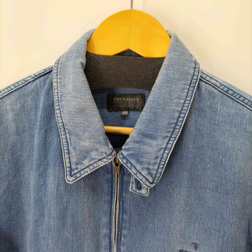 トラサルディ ジーンズ TRUSSARDI JEANS デニムスイングトップジャケット ワンポイントロゴ メンズ JPN:48