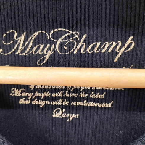 MAYCHAMP Vネック ラメプリントカットソー Y2K 十字架 クロス レディース