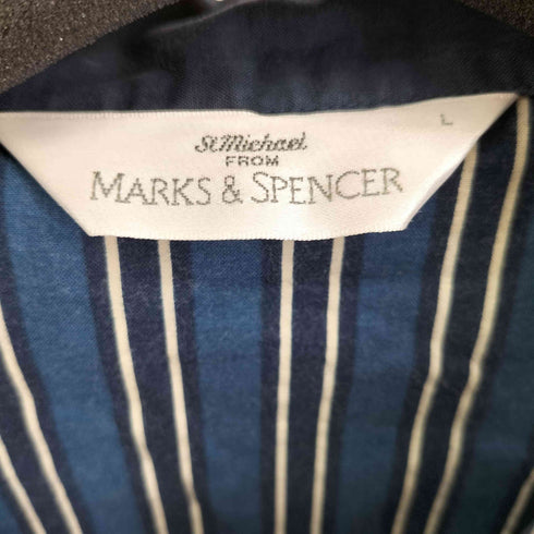 マークスアンドスペンサー MARKS&SPENCER 90-00S L/S ストライプパジャマシャツ メンズ import:L