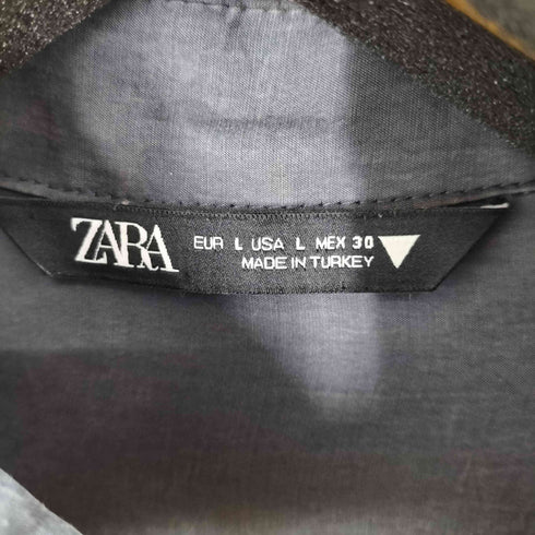 ザラ ZARA オーバーサイズカラーシャツ 墨黒 レディース JPN:L
