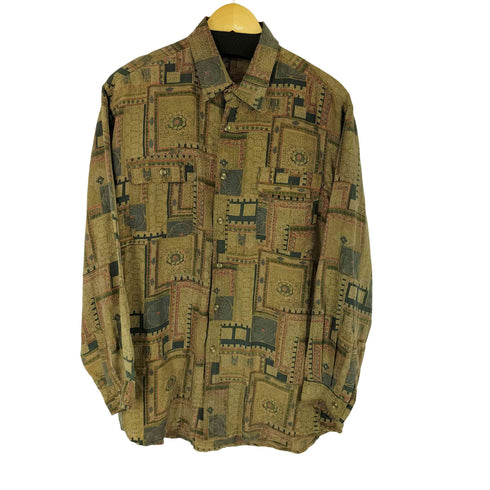 総柄 L/S シャツ メンズ LL
