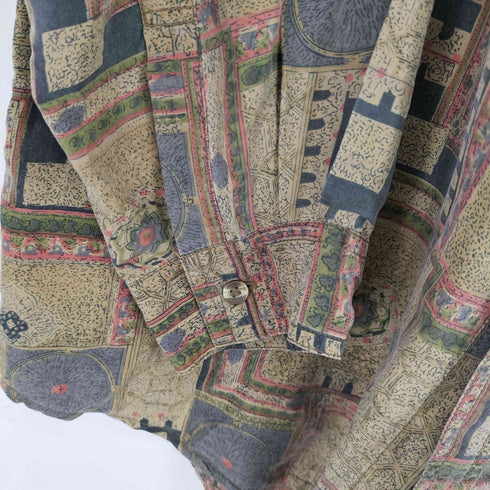 総柄 L/S シャツ メンズ LL