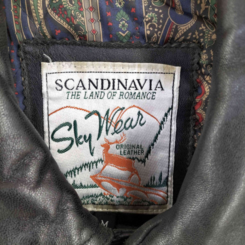 SCANDINAVIA SKY WEAR ラムレザー ハーフコート メンズ import:M