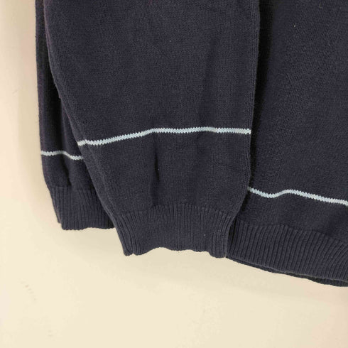 エディーバウアー Eddie Bauer ナイロン混 ハーフジップボーダーニット メンズ import:M