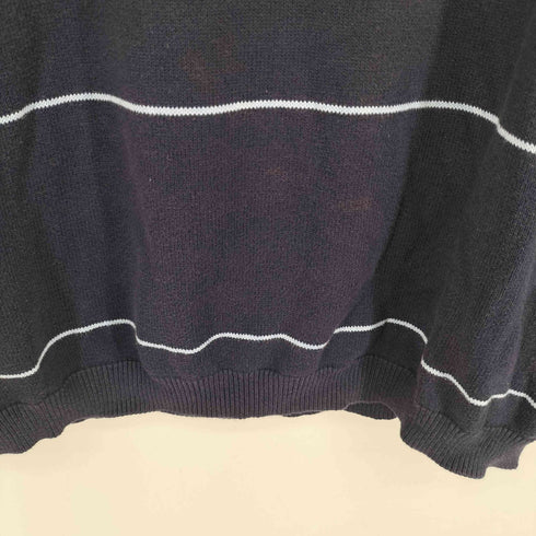 エディーバウアー Eddie Bauer ナイロン混 ハーフジップボーダーニット メンズ import:M