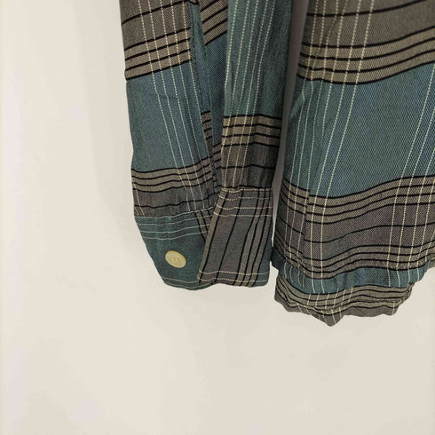 60S レーヨン混オープンカラーチェックシャツ 16 1/2 メンズ 16 1/2