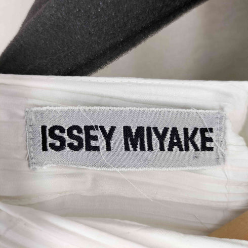 イッセイミヤケ ISSEY MIYAKE 90SS 銀タグ 変形 長袖 プリーツ ワンピース バイカラー レディース M