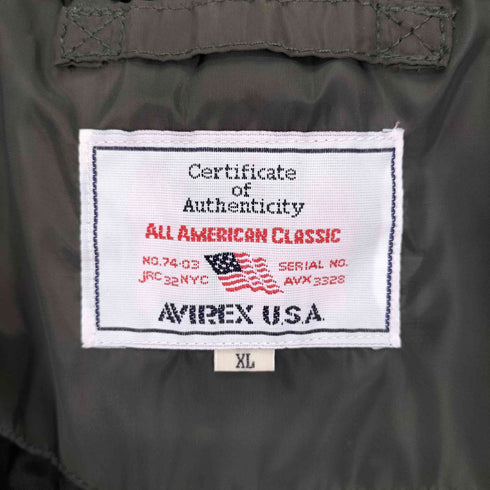 アヴィレックス AVIREX ポリツイル キルティング フライトパーカー 中綿 ジャケット メンズ import:XL