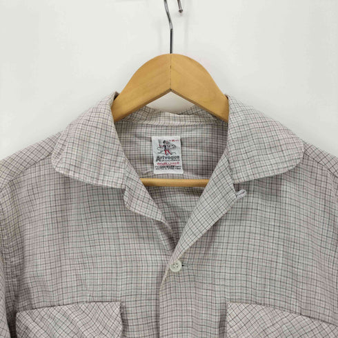 Artvogue of California 50S 両フラップ チェック柄 コットンオープンカラーシャツ ボックスシルエット メンズ JPN:M