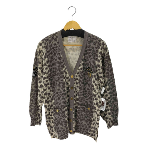 バレンザポースポーツ VALENZA PO SPORTS ワッペンレオパードカーディガン サイドスリット 金ボタン Y2K レディース JPN:M
