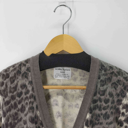 バレンザポースポーツ VALENZA PO SPORTS ワッペンレオパードカーディガン サイドスリット 金ボタン Y2K レディース JPN:M