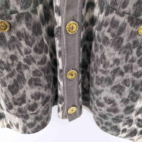 バレンザポースポーツ VALENZA PO SPORTS ワッペンレオパードカーディガン サイドスリット 金ボタン Y2K レディース JPN:M