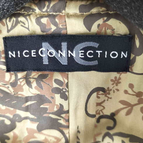 NICE CONNECTION レオパード柄ダブルブレストジレ ベスト 裏地総柄 レディース