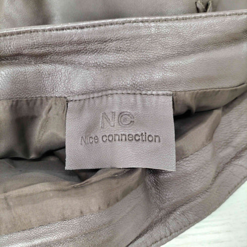NICE CONNECTION クロスステッチ レザーミニスカート レディース JPN:36