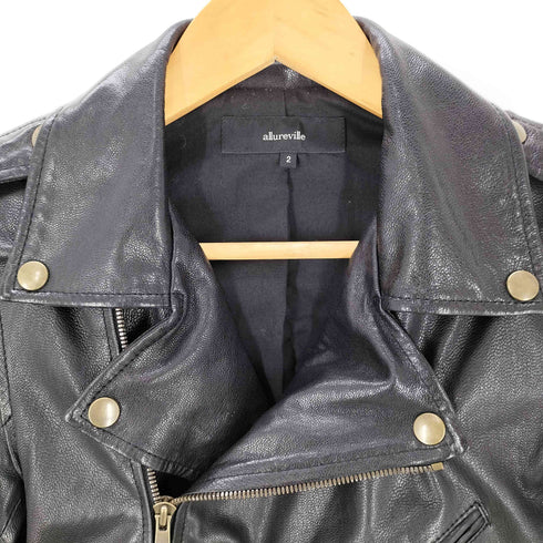 アルアバイル allureville ゴートレザー ダブルライダースジャケット レディース JPN:2