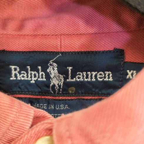 ポロラルフローレン POLO RALPH LAUREN USA製 コットン BDシャツ メンズ import:XL