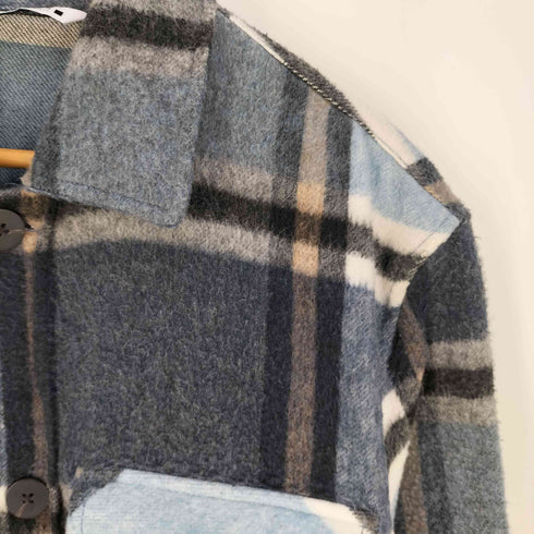 ザラ ZARA フランネルチェックシャツジャケット メンズ import:S