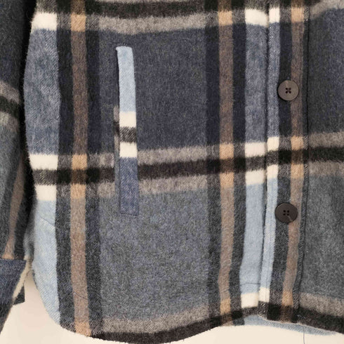 ザラ ZARA フランネルチェックシャツジャケット メンズ import:S