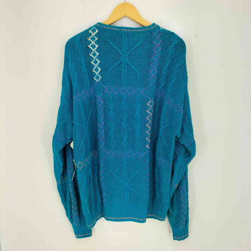 カラーズバイアレクサンダージュリアン COLOURS by ALEXANDER JULIAN HAND KNIT 90s コットンリネン マルチカラー クルーネックニット メンズ import:XL